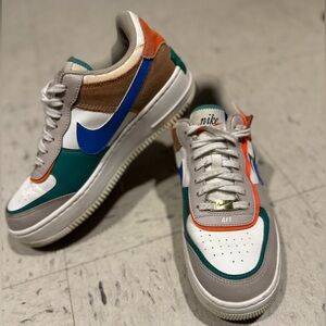 Nike Air Force 1 with Blue and Green Accents